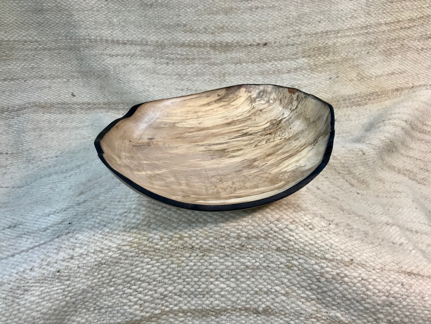 Maple, natural rim painted black, 10x9x3 inches by Sandy Renna