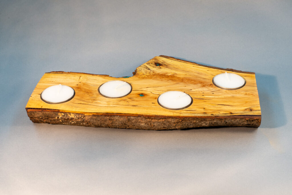 Maple Tea Candle Holder, 14×8.5in